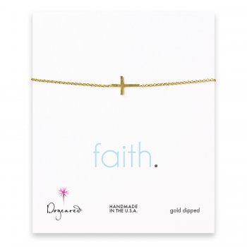 faith cross bracelet, gold dipped