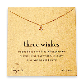 three wishes gold dipped necklace