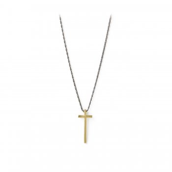 charmed+necklace%2C+large+cross+on+charcoal+silver+chain