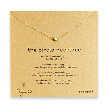 circle necklace, gold dipped