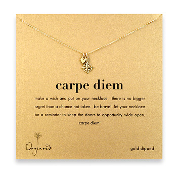 gold dipped carpe diem necklace