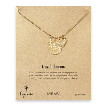 gold dipped travel charms necklace