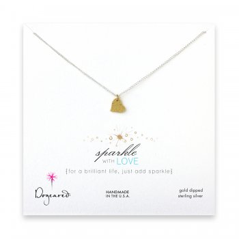 sparkle+heart+necklace+with+gold+dipped+charm+on+sterling+silver+chain