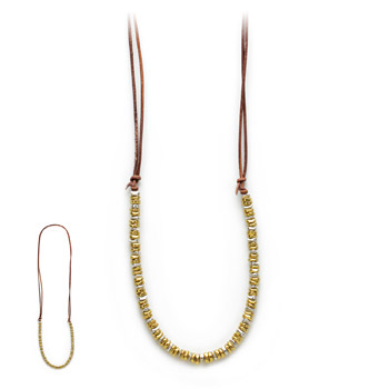 100+good+wishes+teak+leather+necklace%2C+mixed+metal+beads