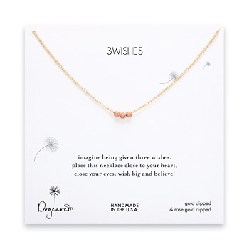 3+wishes+rose+gold+dipped+stardust+bead+necklace+on+gold+dipped+chain