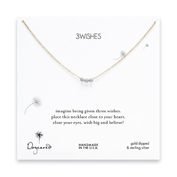 3+wishes+silver+stardust+bead+necklace+on+gold+dipped+chain
