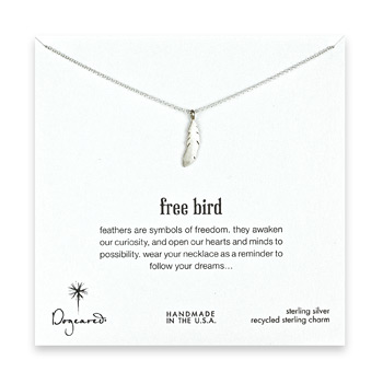 free bird sterling silver feather necklace