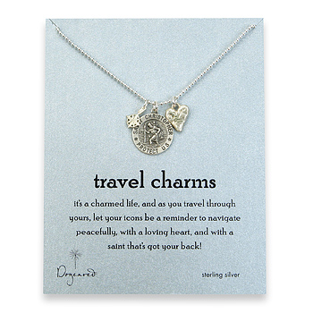 sterling silver travel charms necklace