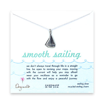 sterling silver smooth sailings necklace with sailboat necklace