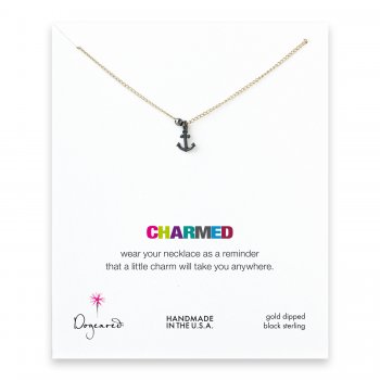 anchor+necklace+with+charcoal+bead+on+gold+dipped+chain