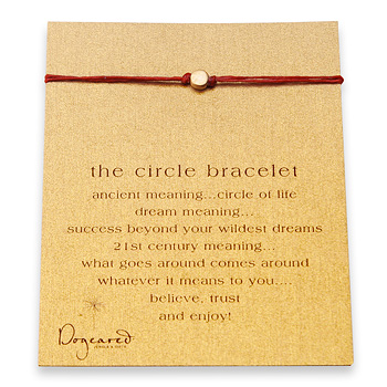 circle bracelet gold dipped on red irish linen