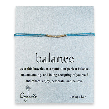 balance bar bracelet sterling silver on teal irish linen