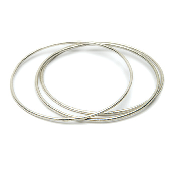 daily wear sterling silver textured bangle bracelet set of 3