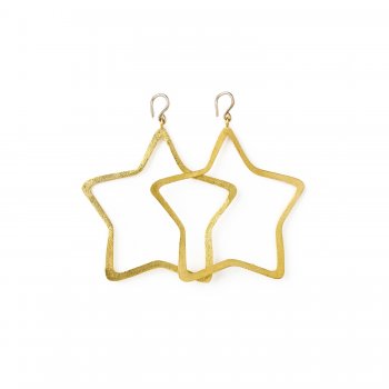 always beautiful star earrings, gold dipped