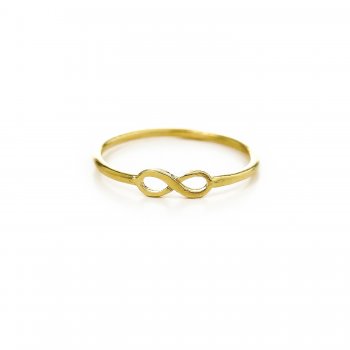 infinity ring, gold dipped, size 8