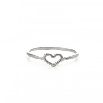 heart ring, sterling silver, size 6