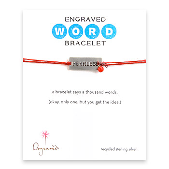 fearless engraved word bracelet