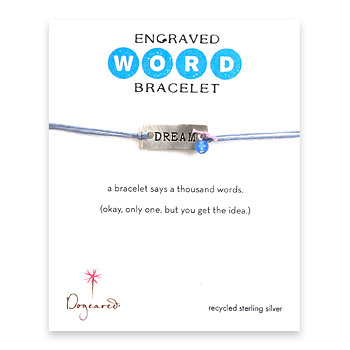 dream engraved word bracelet