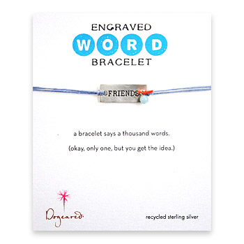 friends engraved word bracelet
