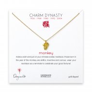 year of the monkey charm necklace, gold dipped