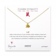 year of the rat charm necklace, gold dipped