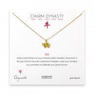 year of the ox charm necklace, gold dipped