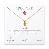 year of the rabbit charm necklace, gold dipped