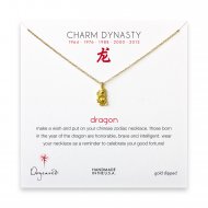 year of the dragon charm necklace, gold dipped