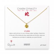 year of the snake charm necklace, gold dipped