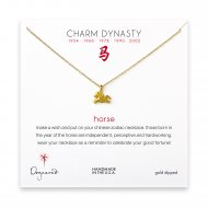 year of the horse charm necklace, gold dipped