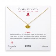 year of the sheep charm necklace, gold dipped