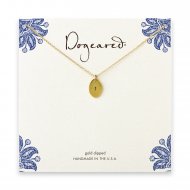 dogeared gold dipped initial necklace - letter f