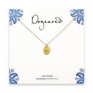 dogeared gold dipped initial necklace - letter m