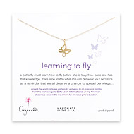 learning to fly gold dipped necklace with sweet butterfly