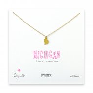 michigan necklace, gold dipped