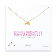 massachusetts necklace, gold dipped