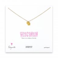 wisconsin necklace, gold dipped