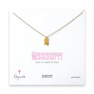 mississippi necklace, gold dipped
