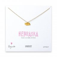 nebraska necklace, gold dipped