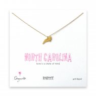 north carolina necklace, gold dipped