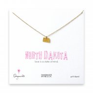 north dakota necklace, gold dipped