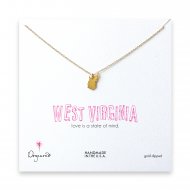west virginia necklace, gold dipped