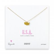USA necklace, gold dipped