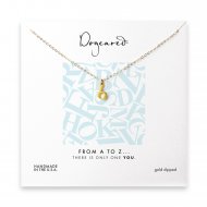 open b necklace, gold dipped- 18 inches