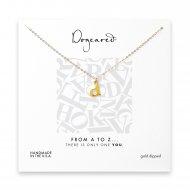 open d necklace, gold dipped- 18 inches