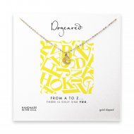 open e necklace, gold dipped- 18 inches