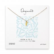 open f necklace, gold dipped- 18 inches