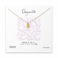 open g necklace, gold dipped -18 inches