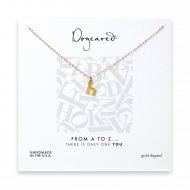 open h necklace, gold dipped -18 inches