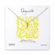 open i necklace, gold dipped -18 inches